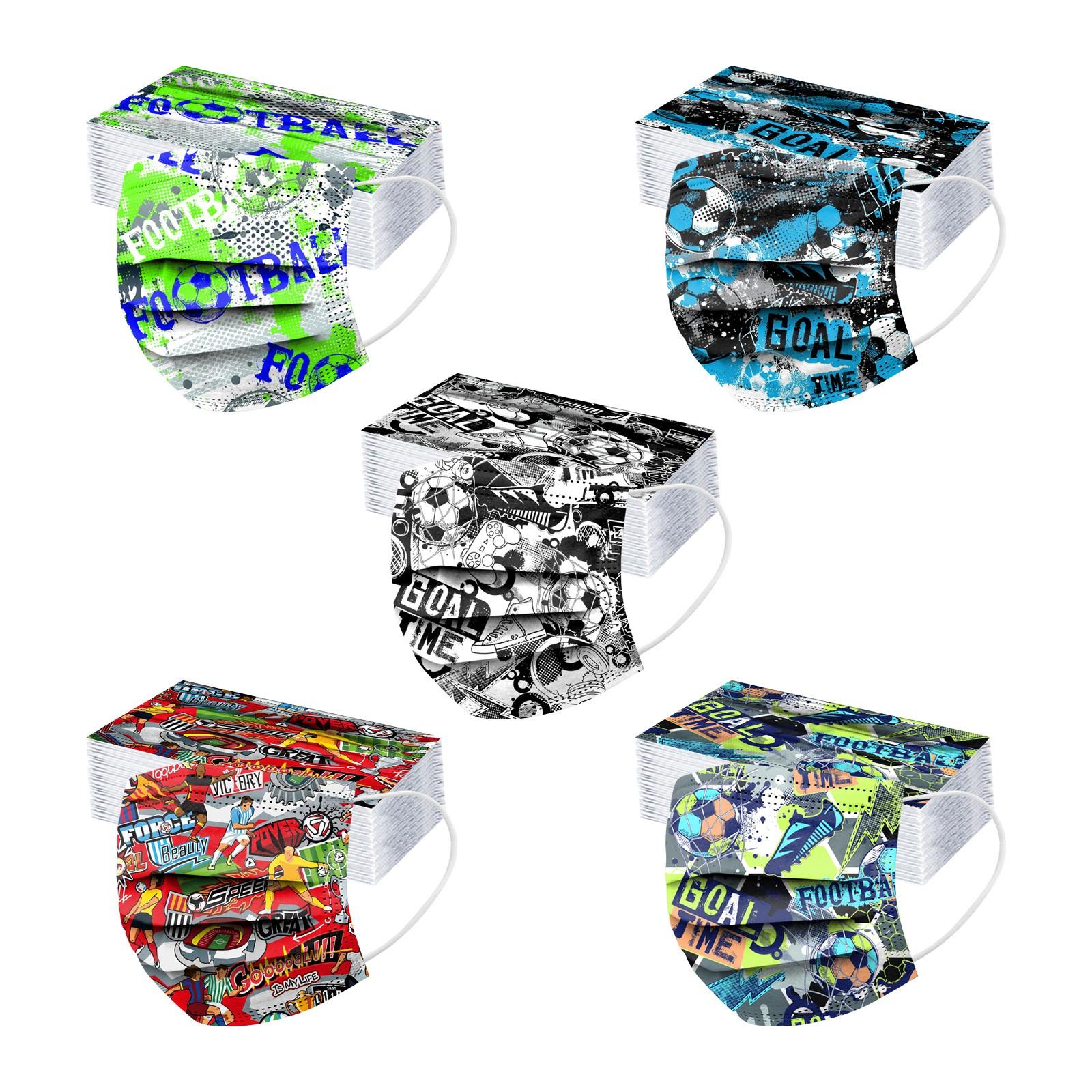 50Pcs Kids Face Mask Disposable 3 Ply Safety Face Mask 4-12 Children Face Mask