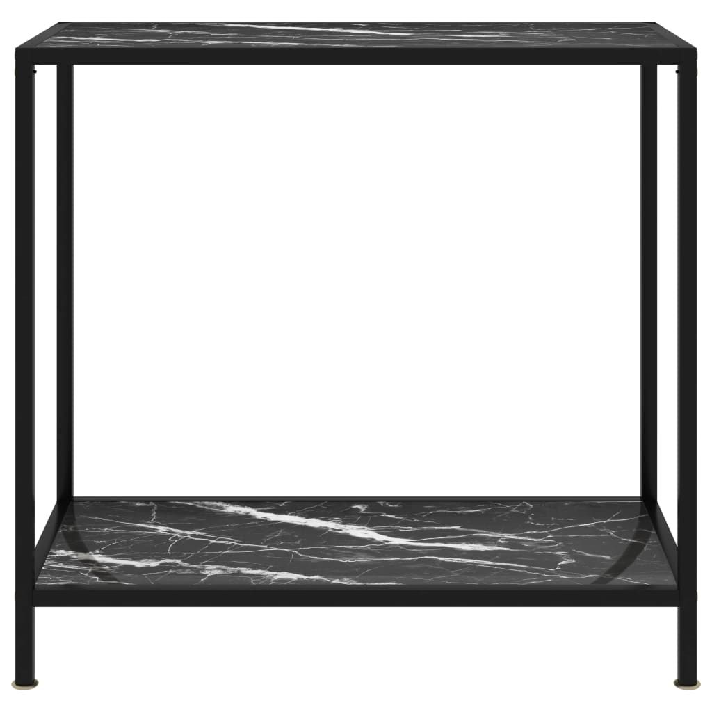 Console Table Black 80x35x75 Cm Tempered Glass