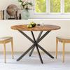 Tavolo da Pranzo Rotondo Stile Industriale diametro 120 cm Spazioso con Gambe a X Marrone-Nero Vintage Cucina Soggiorno