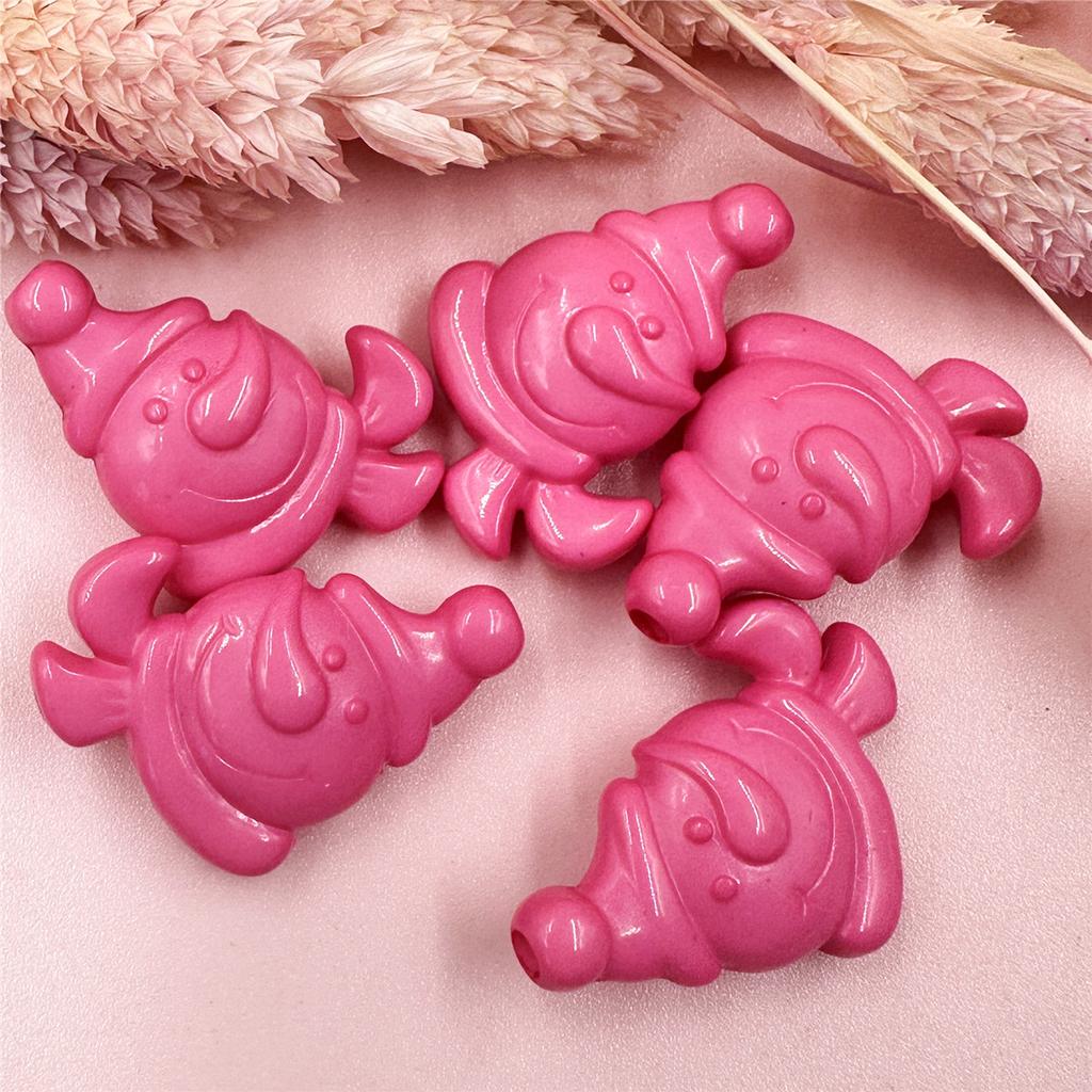 Hanmade Snowman 5pcs Christmas Jewelry Acrylic Beaded Materials Beads Accessories For Bracelet Earring Making DIY Jewelry Accessories Solid Color