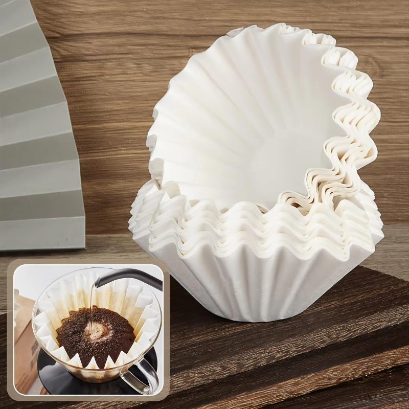 100pc Disposable Coffee Filter, Basket Type 8-10Cup, Compatible with Single Pouring Coffee Machine and Dripping Coffee Machine
