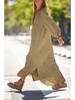 2026 Spring/Summer Women's Cotton Linen Long Sleeve Cardigan Dress