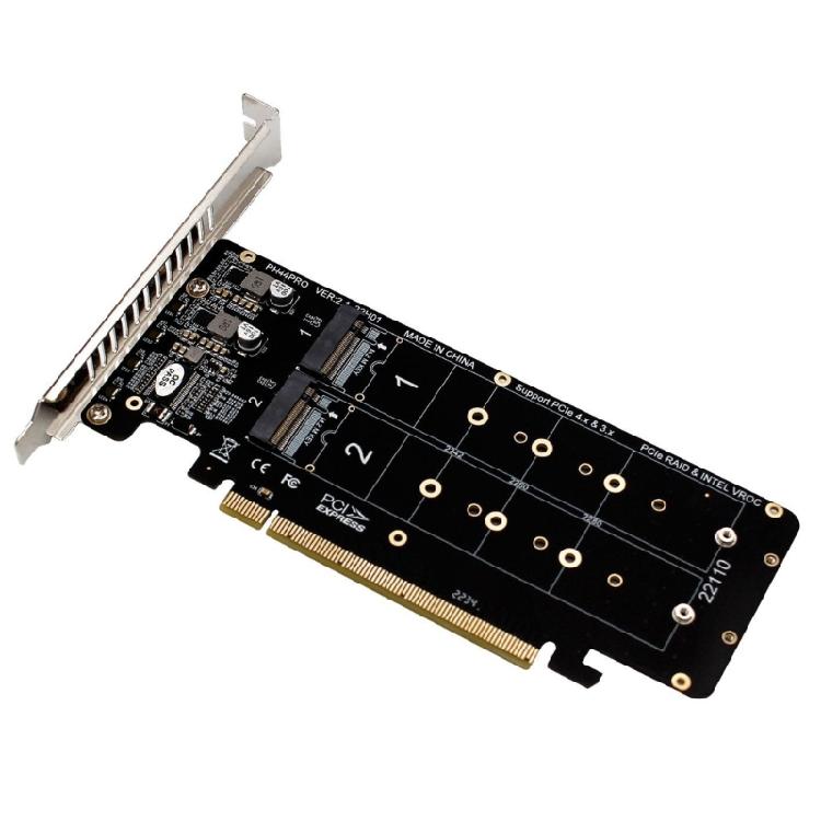 Mini PCI-E X16 To for M.2 M-key NVMEx4 SSD Expansion Adapter 4 Disks PCIE for Ra