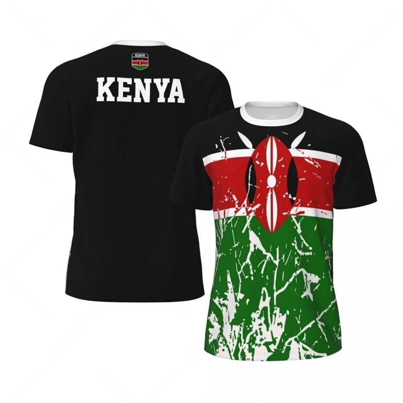 Kenya Flag T Shirt Men Fashion 3D Printed Football Tee Shirts Kids Summer Sport Fitness Short Sleeves Casual Round Neck Tshirt