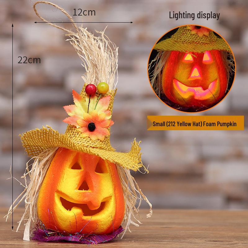 Glow-in-the-Dark Pumpkin Lantern Decorations - Halloween Foam Pumpkins Set