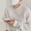 Men's Korean Style Round Neck Solid Color Sweater - High-End & Trendy Autumn/Winter Casual Pullover