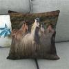 Wild Horses Galloping On The Grassland Digital Printing Short Plush Pillow Covers For Car Sofa Office Cushion Cover Home Goods