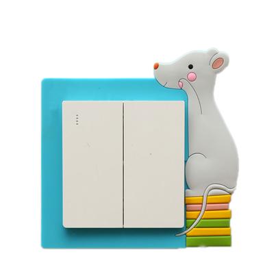 Square Light Switch Socket Covers Water Resistent Non-Stick Wall Stickers Home Decoration Sticker