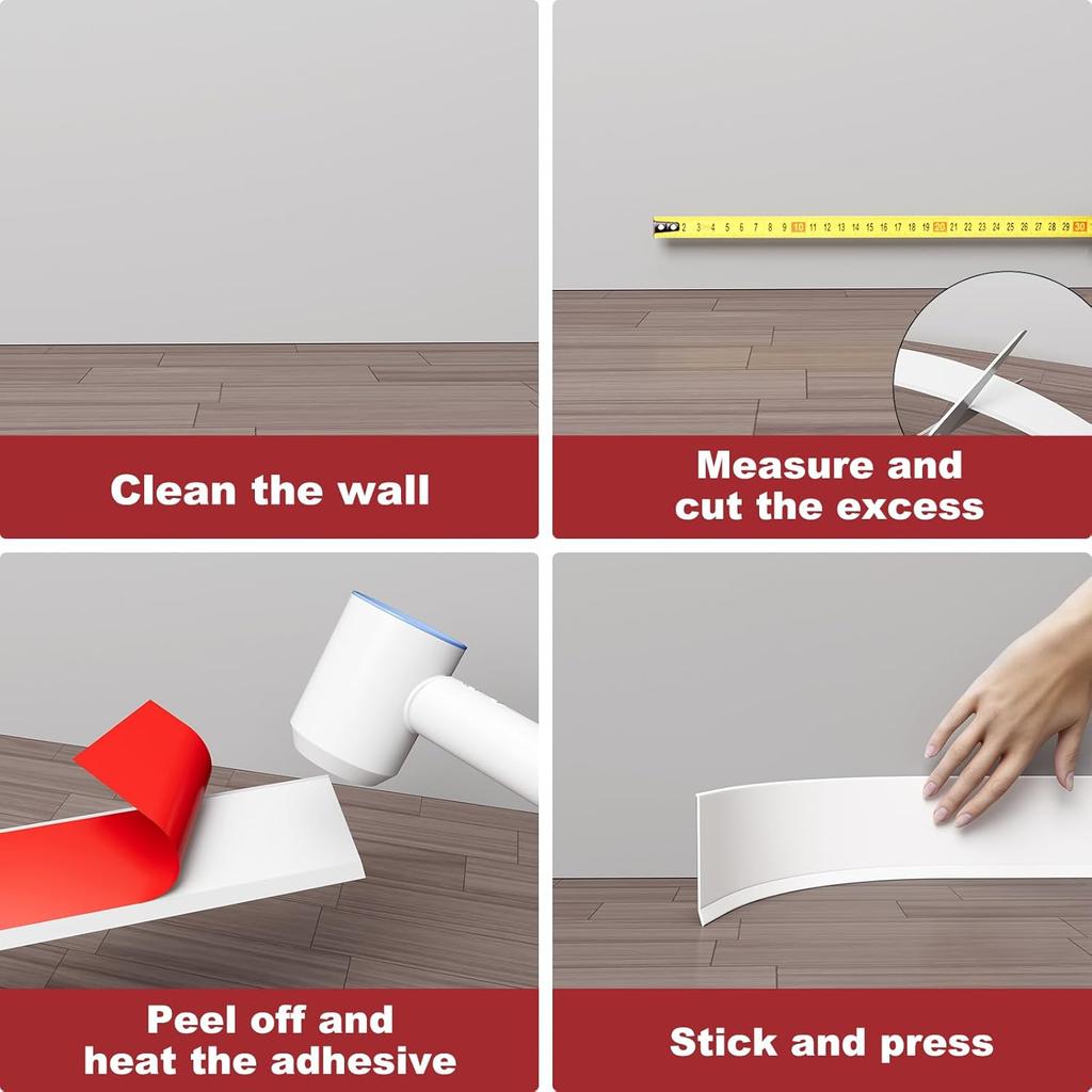 1 ST 1/2/3/5/6M Zelfklevend Rubber Plint Waterdichte Muursticker Randafsluitstrips Woonkamer Plint Decor