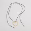 Dames Europees Hol Hart Hanger Sieraden Eenvoudige Minimalistische Strik Touw Creatieve Ketting