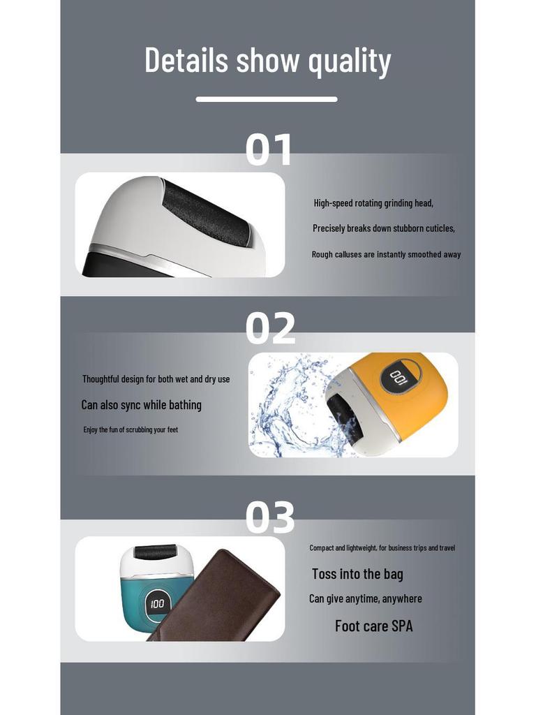 Rechargeable Electric Pedicure Callus Remover & Grinder Tool