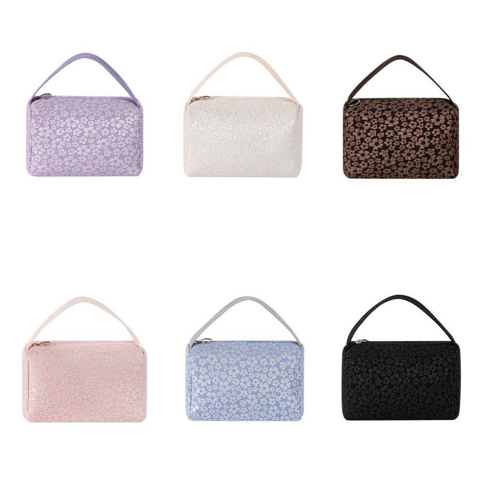 Large Capacity Cosmetic Storage Bag Zipper Wpmen Toiletries Bag Floral   Makeup Bag  Travel