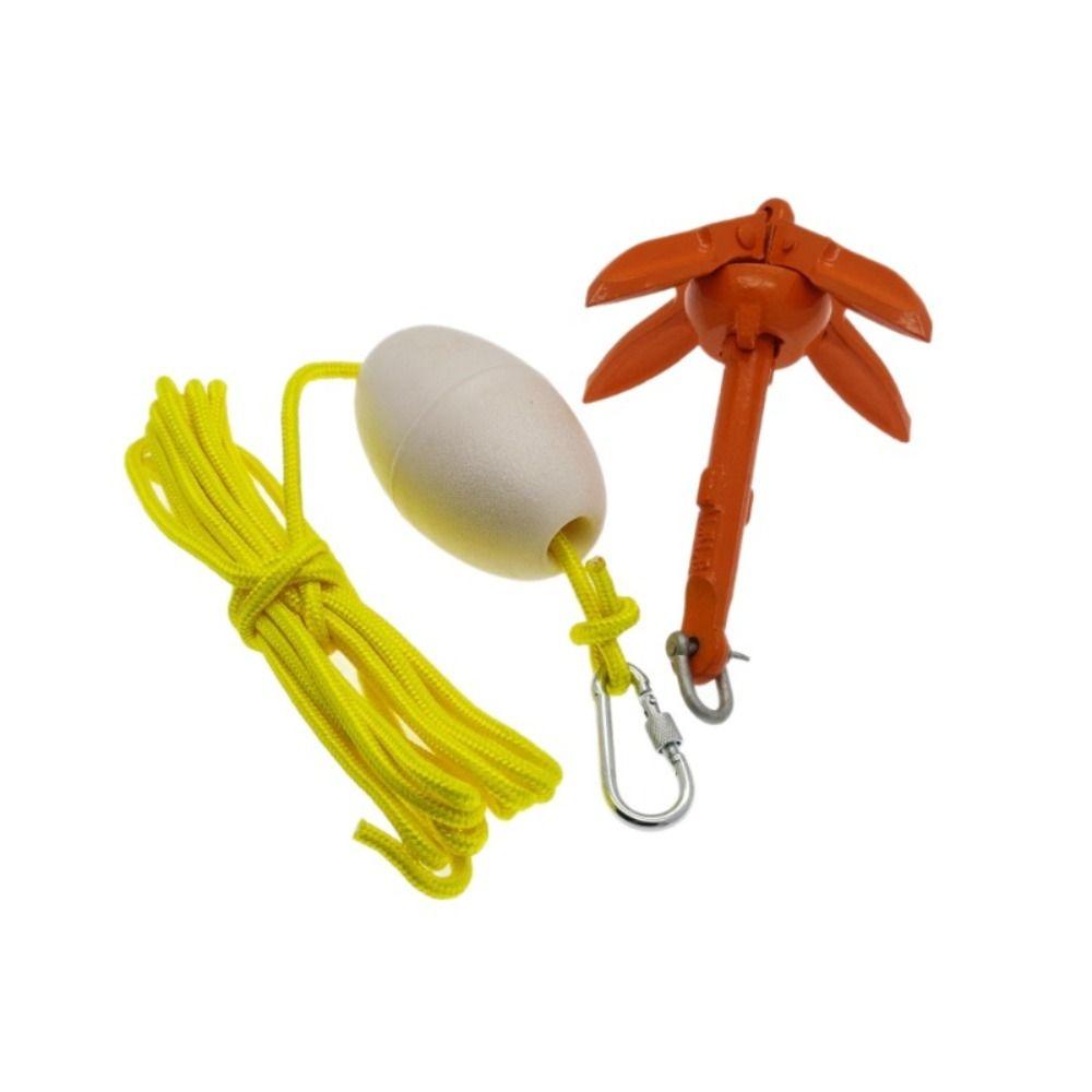 Folding Design Marine Kayak Anchor Kit Aluminum Zinc Zinc Alloy Kayak Anchor Rope Kit  Canoe
