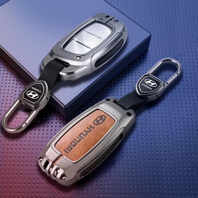 2021 Hyundai Elantra, ix35, ix25, Sonata 8, Festa Key Case - Premium Genuine Leather for Men