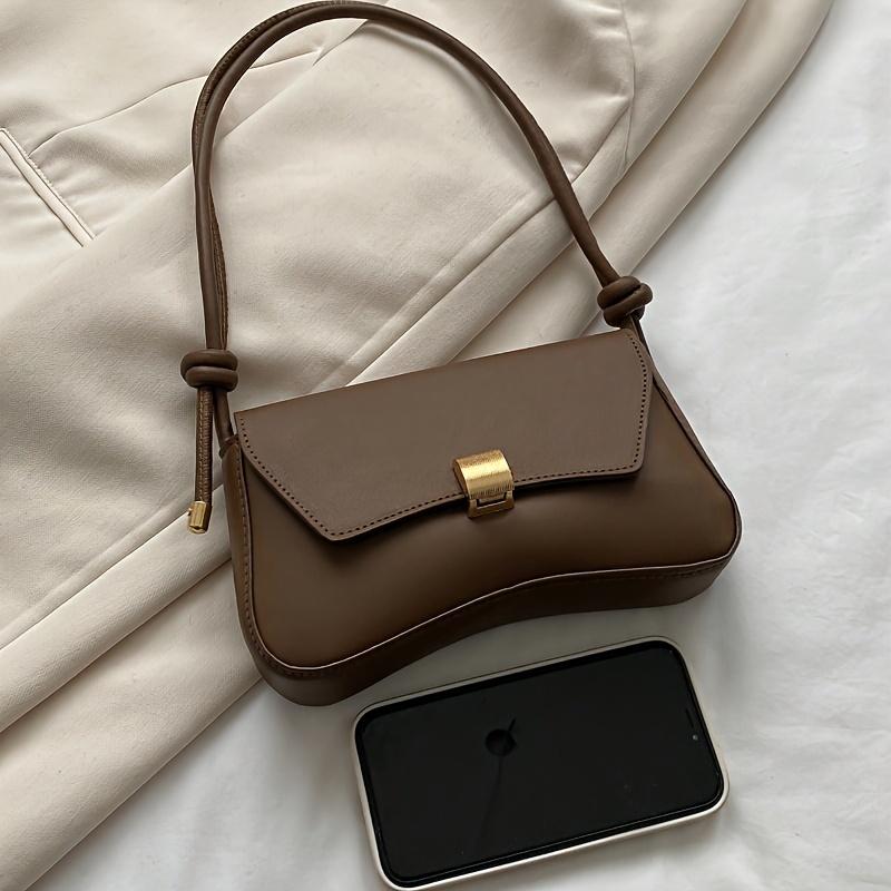 Stylish Retro Flip-Top Bag, Design Armpit Bag for Women Fashion Simple Handheld Stick Bag, Versatile Niche Shoulder Bag