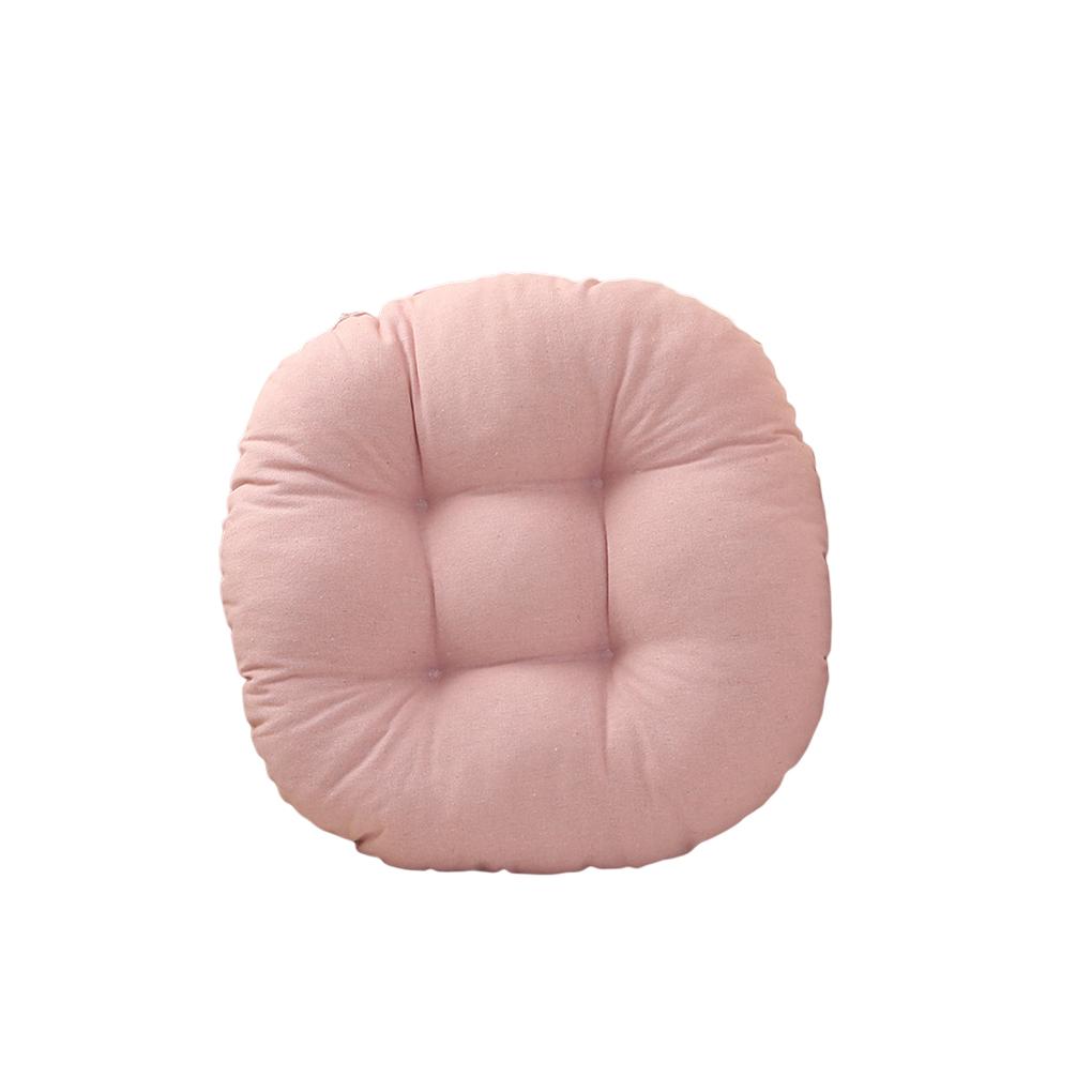 

Утолщенный круглый коврик для стула, диванная подушка, однотонный дышащий коврик для сидения на спине для столовой, сада, дома розовый