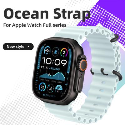 Curea Ocean pentru Apple Watch Ultra 2 Bandă 49mm 44mm 40mm 45mm 41mm 42mm 46mm 38mm Brățară Silicon iWatch Seria 10 9 SE 8 7 6 5