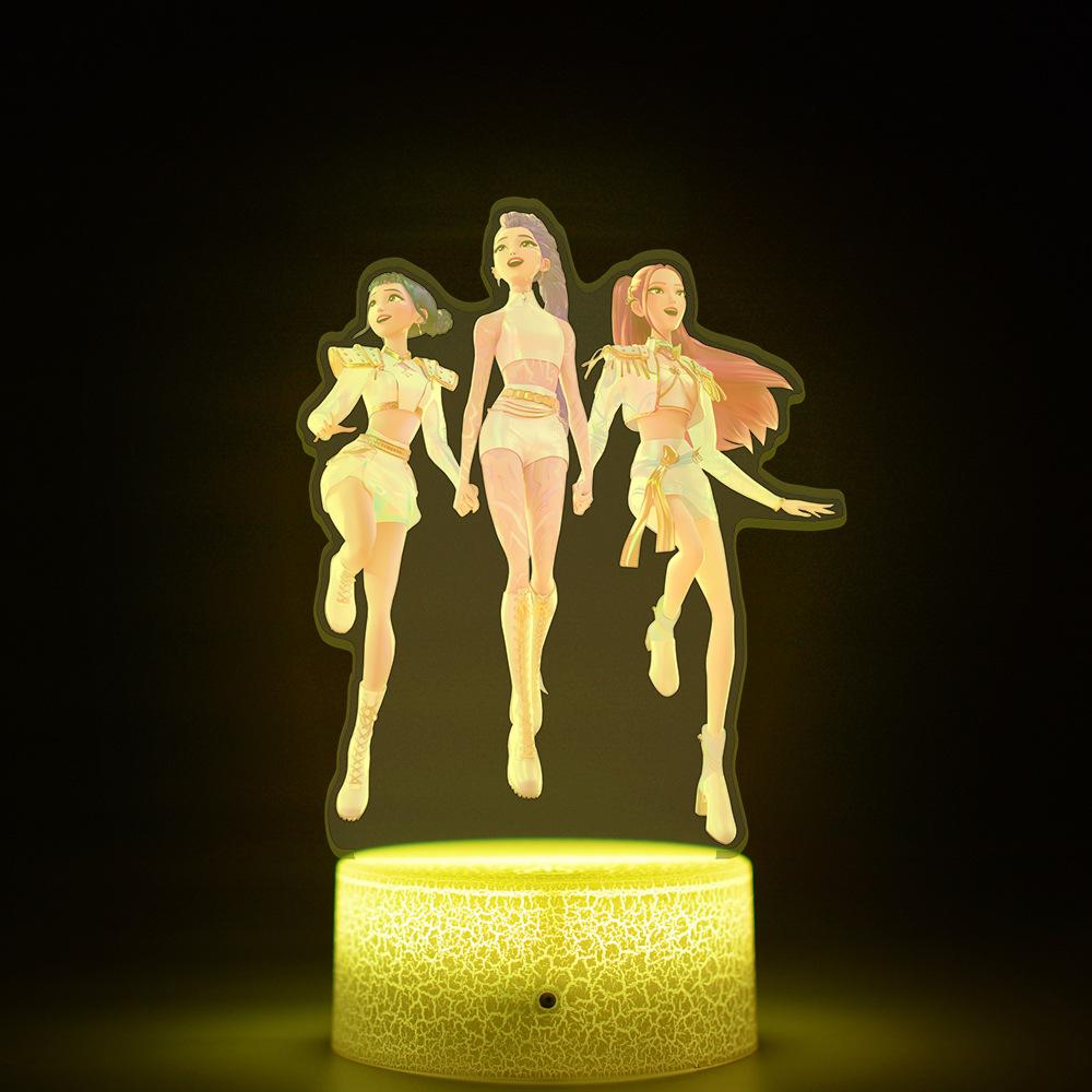 KPop Demon Hunters Kawaii Zoe Mira Rumi Saja Boys Monochrome Light Remote Control 16 Color Night Lights