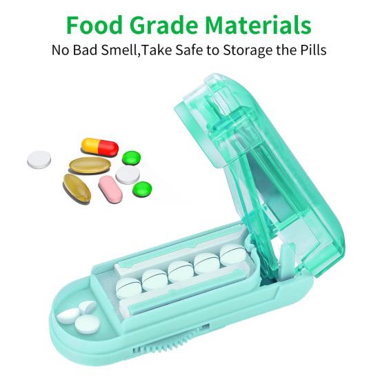Pill Cutter Medicine Splitter with Sharp Blade Adjustable Design Compact Portable