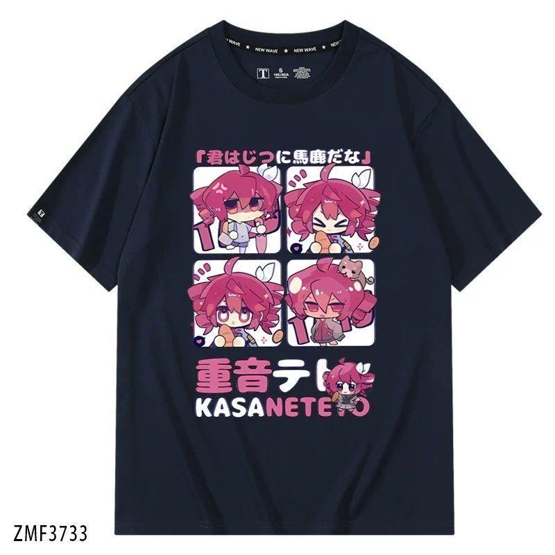2025 New Anime Kasane Teto Cosplay Cartoon Printed Short Sleeve TShirt Casual Tee Fashion Vintage Shirts Versatile In Summer