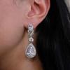 Huitan Gorgeous Drop-shaped Zirconia Pendant Earrings Bridal Wedding Accessories Luxury Graceful Female Engagement Party Zircon