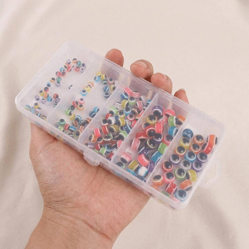 200PCS 5mm 6mm 8mm 10mm Fishing Beads Assorted Set Hard Plastic Fish Eye Beads  Freshwater Fishing