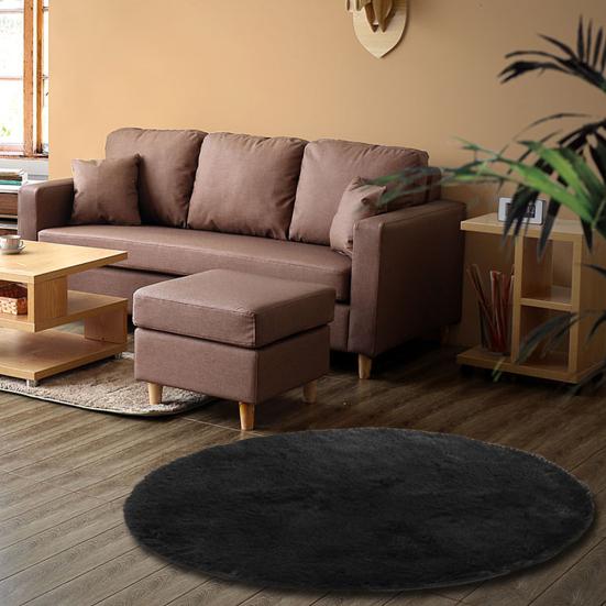 120cm Round Velvet Carpet Floor Rug Anti-Slip Pad Door Mat Indoor Bedside Decor