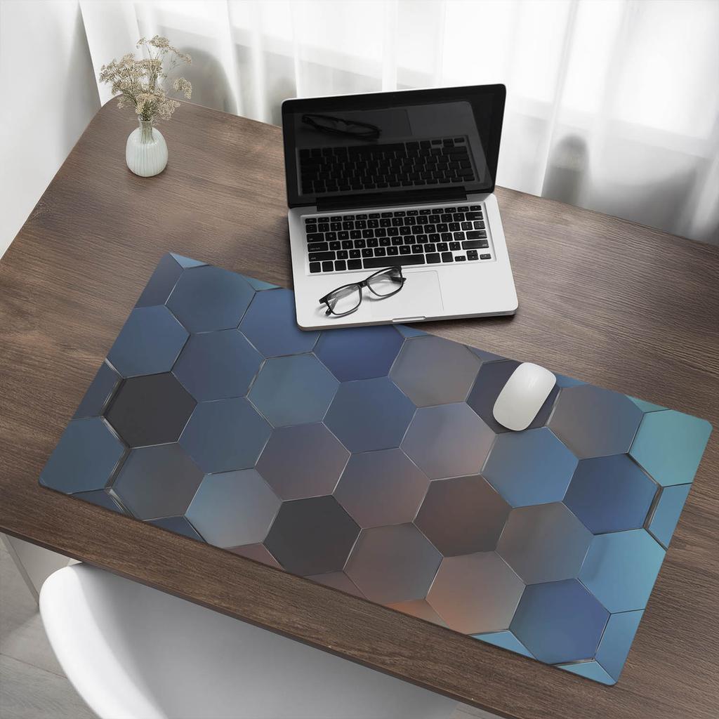 Antypoślizgowa Podkładka Na Biurko Do Biura Hexagonal Gradient 100X50 Cm
