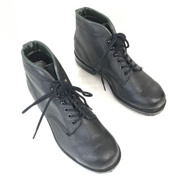 Vintage German robusta echt leder Pebbled Leather Officer Boots Size 41 25.5-26.0cm Black Military Police Shoes(USED)