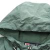 FILA Van Gogh Collaboration Solid Color Logo Breathable Woven Hooded Jacket Men jackets Ail-Green F11M228702F-TQ