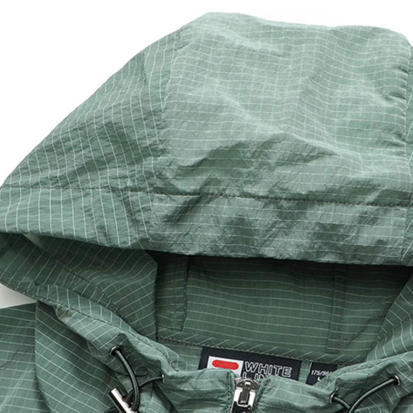 FILA Van Gogh Collaboration Solid Color Logo Breathable Woven Hooded Jacket Men jackets Ail-Green F11M228702F-TQ