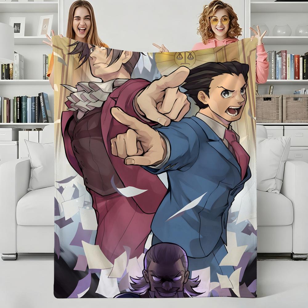 Game A-Ace Attorney Throw Flannel Blanket Perfect for Sofa Office Bed Travel Sleep Read Relax Camping four season use 75cmx90cm