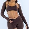 Seamless Yoga Long Sleeve Scarf Set For Women With Breathable Knit Fabric For Fitness And Running