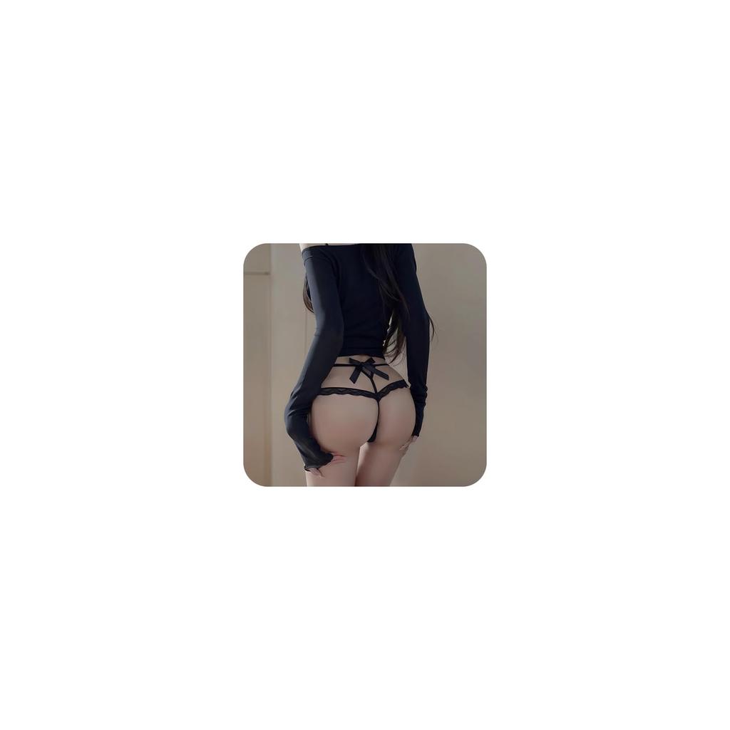 Sanmaru Sexy Lingerie for Highly Adult Sexy Sexy Adult Goods T-back Panties, Women, Extreme, Perverted, SM, Lace, See-through, Bowknot, Ultra-Thin,