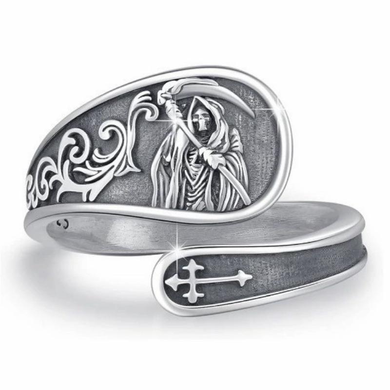 

Новое европейское и американское персонализированное кольцо с регулируемым черепом Жнеца Смерти, кольцо для открытия Хэллоуина opening adjustable