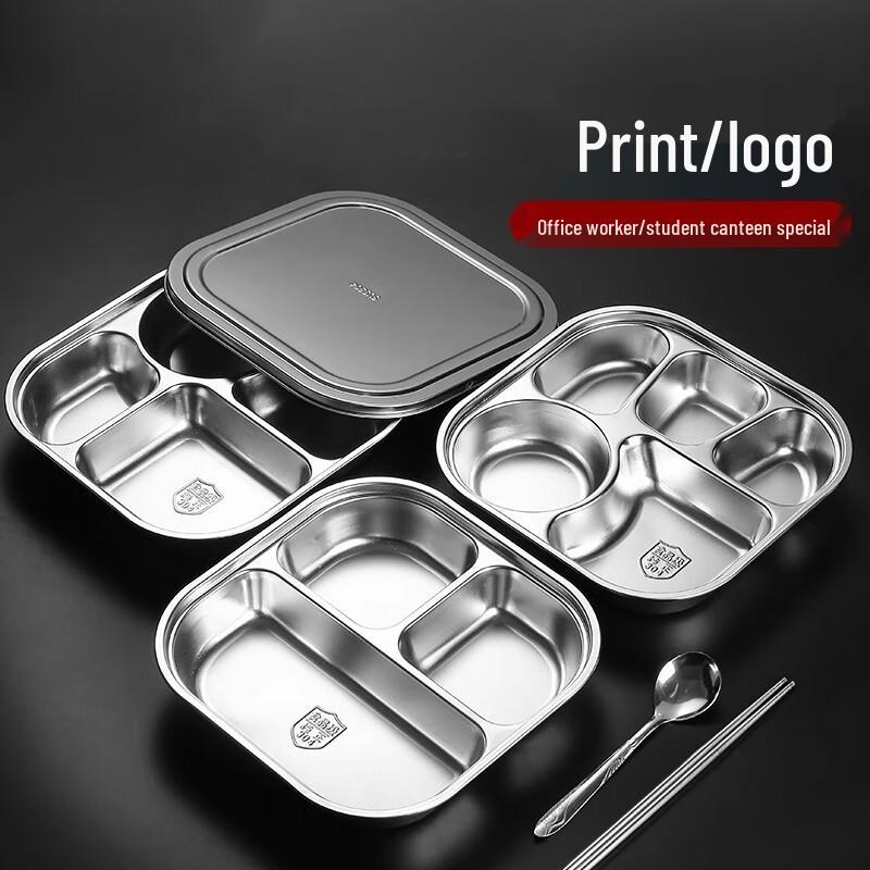 Stainless Steel Partitioned Lunch Plate