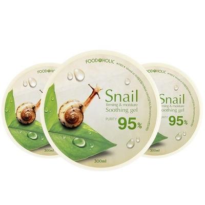 (1+1+1) FoodaHolic Snail Soothing Gel 300ml / Snail Mucin Soothing Gel Moisturizing Elasticity Cream_631373
