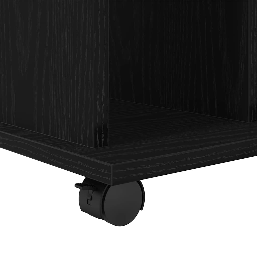Mobile Cabinet In Black Oak Effect 60 X 45 X 55 Cm Particleboard