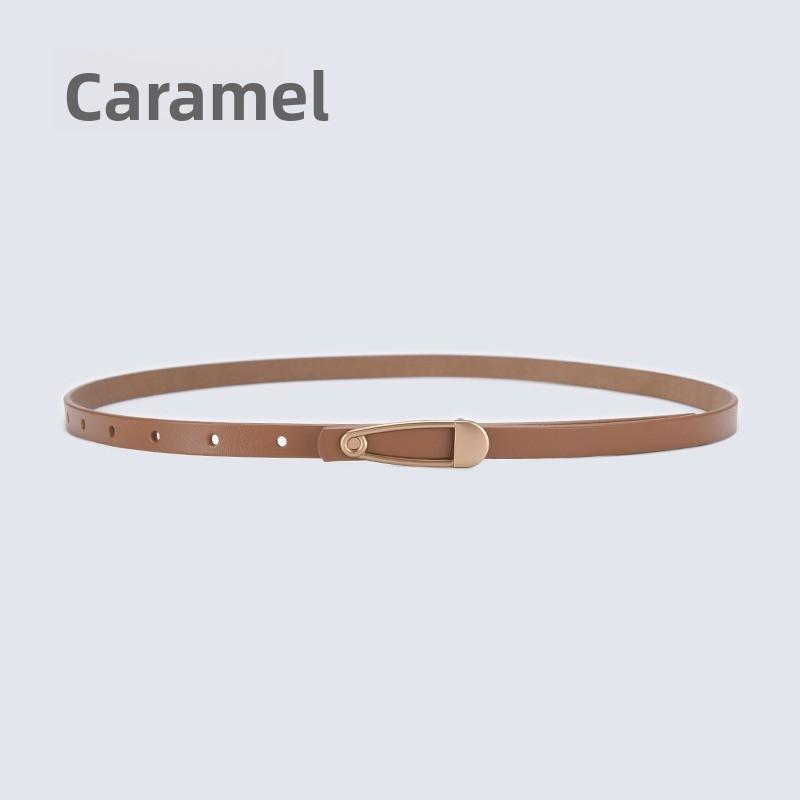 New arrival calfskin belt women's silm pattern thin belt