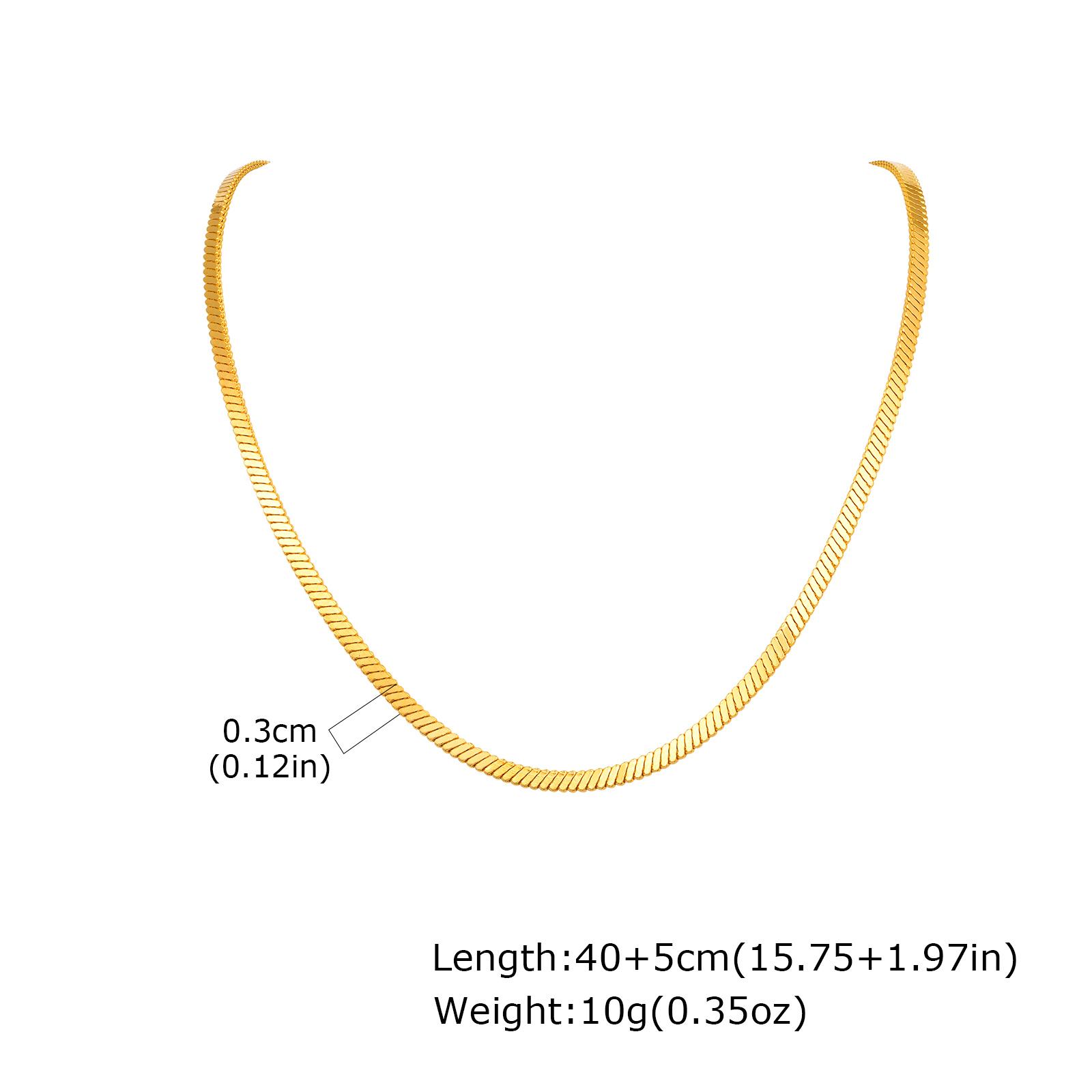 

High Quality Gold Plated Stainless Steel Snake Chain Necklace, Trendy Waterproof Choker Necklace Jewelry Accessories Party Gift