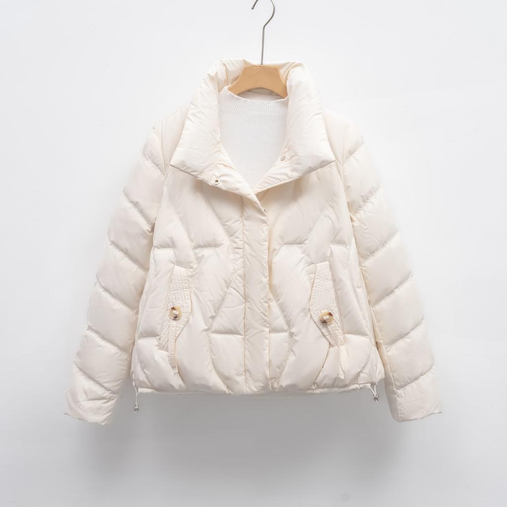 Winter warm new down jacket women's stand-up collar slim temperament small simple solid color coat tide