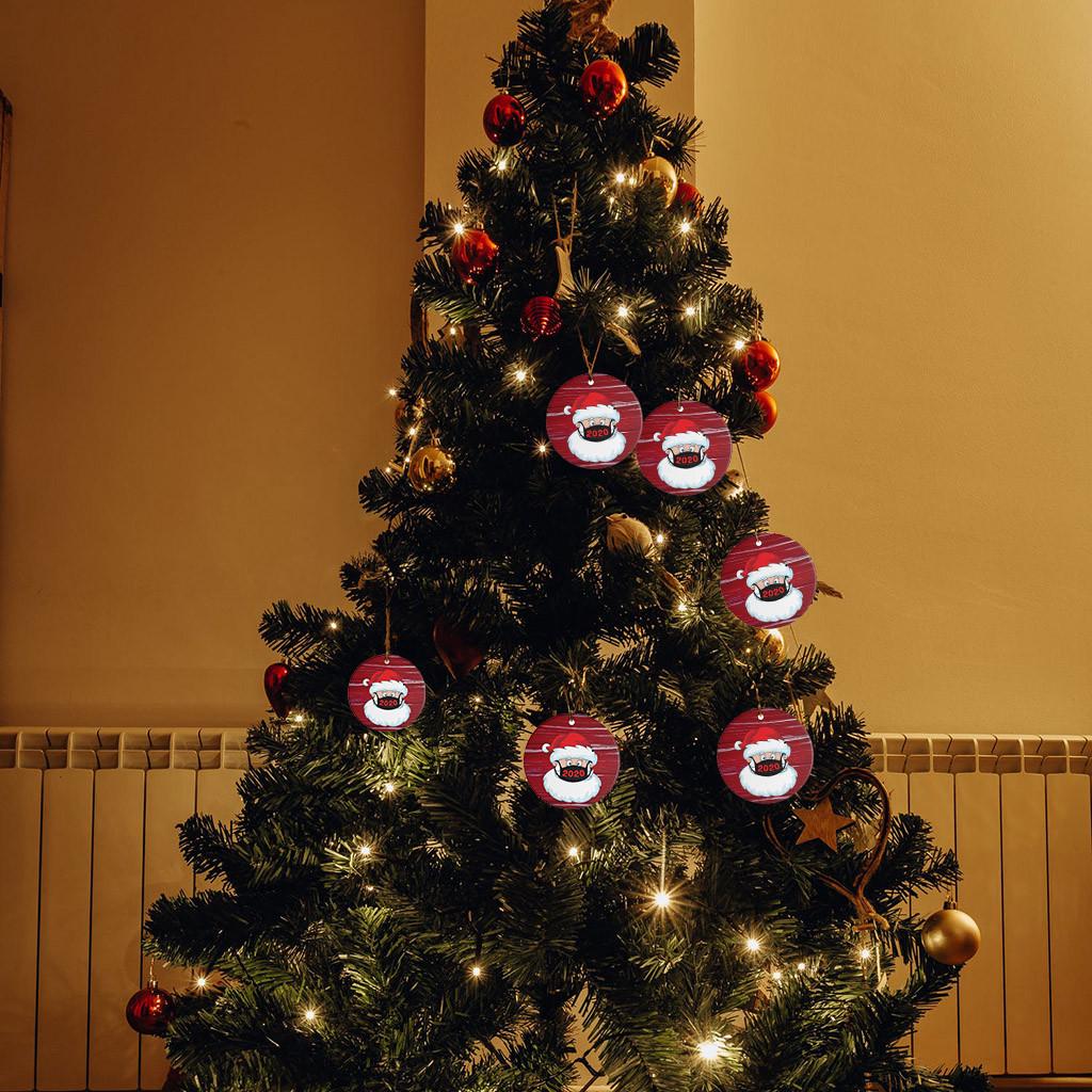 30PC 2020 Christmas Ornament Santa Wearing A Face Mask Decorate Christmas Tree