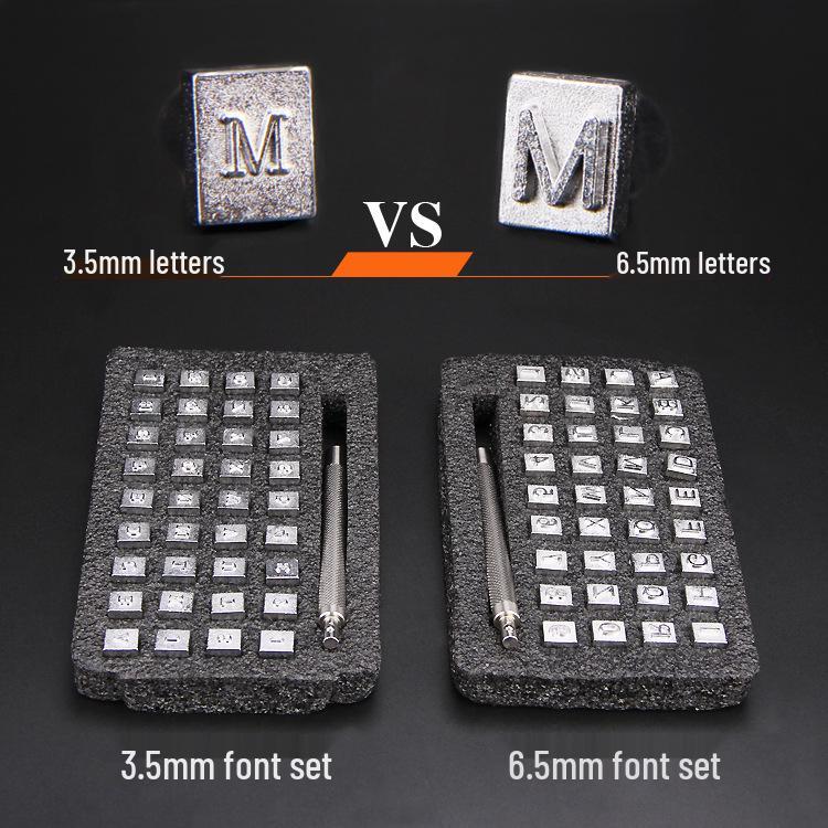 36-Piece Leather Punch & Stamp Tool Set for Letter and Number Carving