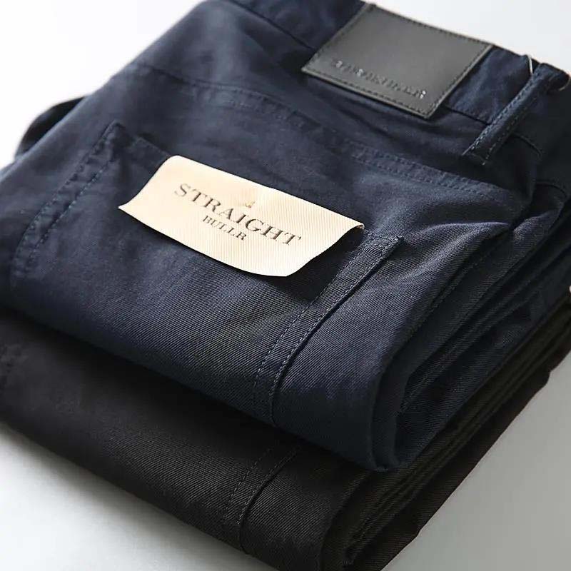 Frühling und Sommer Dünnschnitt Atmungsaktiv Bequem Twill Baumwolle Herren Slim Business Gerade Freizeithose Hose