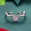 Yinziyun Original Elk Bow Open Ring - S925 Sterling Silver Christmas Lucky Jewelry