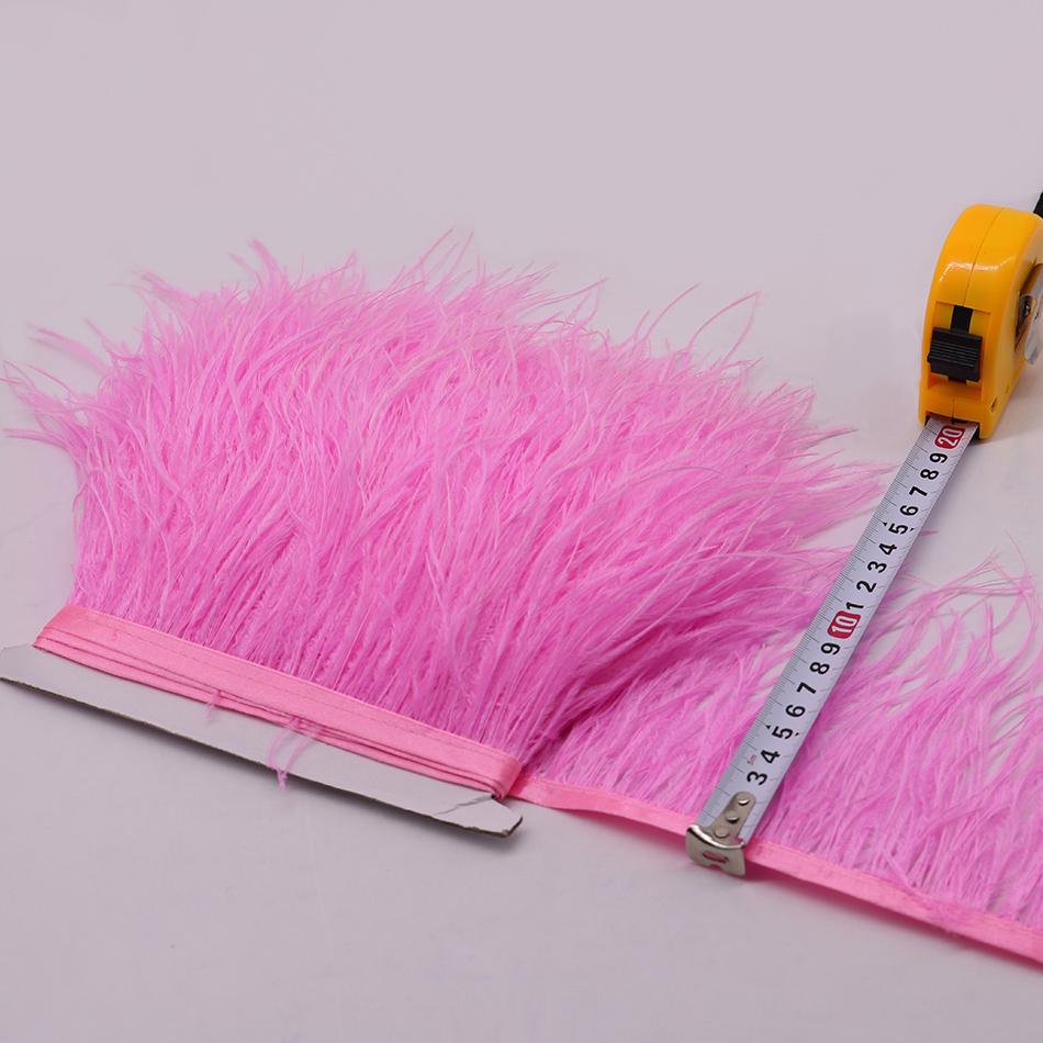 Feder1Meter Bunte Natürliche Straußenfedern Fransenbesatz 8-10CM 10-15CM Band Feder für Haare Kleidung Hochzeitsdekoration Nähbesatz
