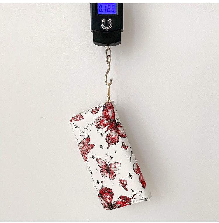 2024 Korean Butterfly Print Clutch: Stylish Single-Zip Wallet for Women