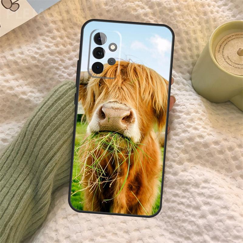 Süße Schottische Hochlandrind Hülle Für Samsung Galaxy A15 A22 A52 A32 A54 A14 A16 A26 A36 A56 A55 A35 A05 A06 A53 A33 A13