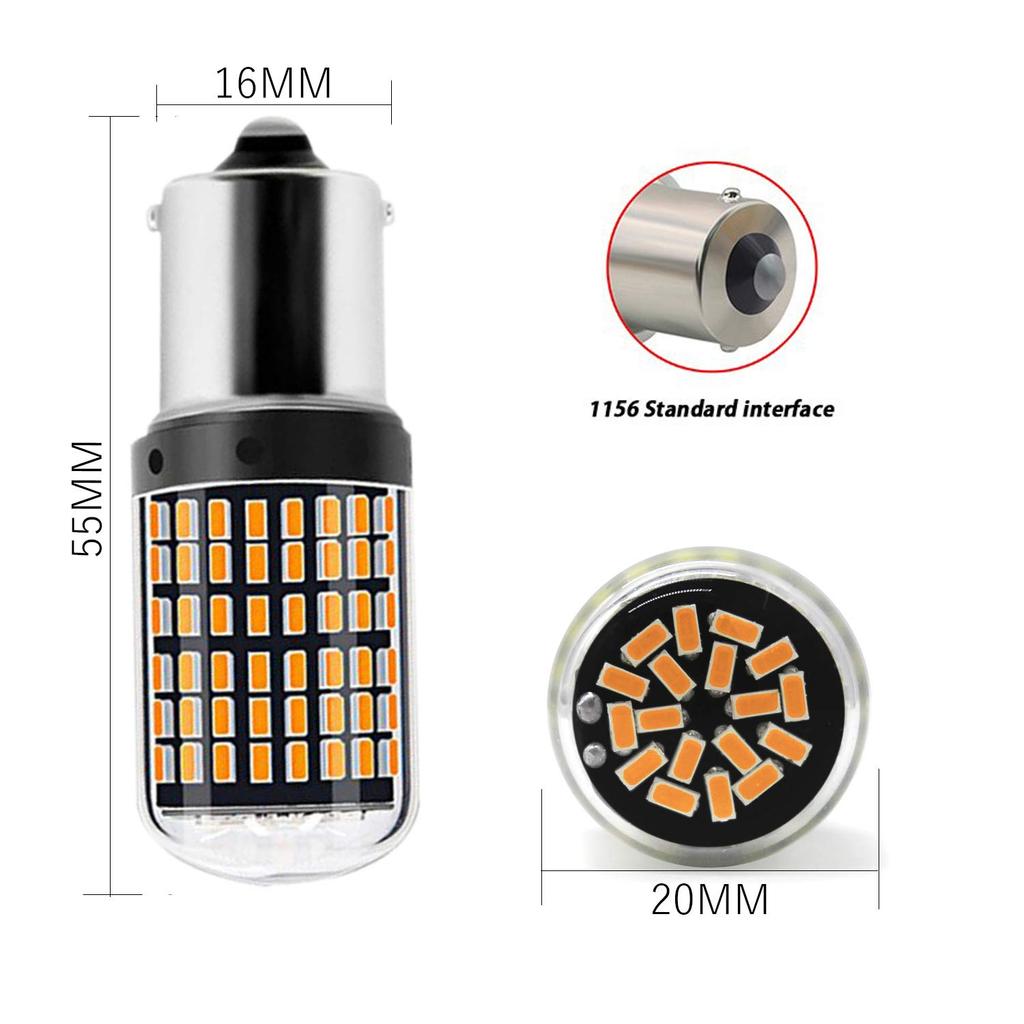 HooMoo S25 Einzel (Py21W 1156 BAU15S) LED Blinker, Bernstein, Orange, Unterschiedlicher Pinwinkel,