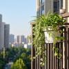 Metal Balcony Railing Plant Holder Hanging Flower Pot Bracket Wall Mounted Garden Planter Support Frame for Outdoor Indoor Use